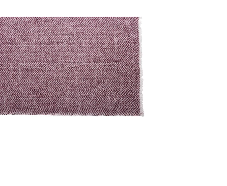Burgundy & ecru Wool and Cashmere scarf