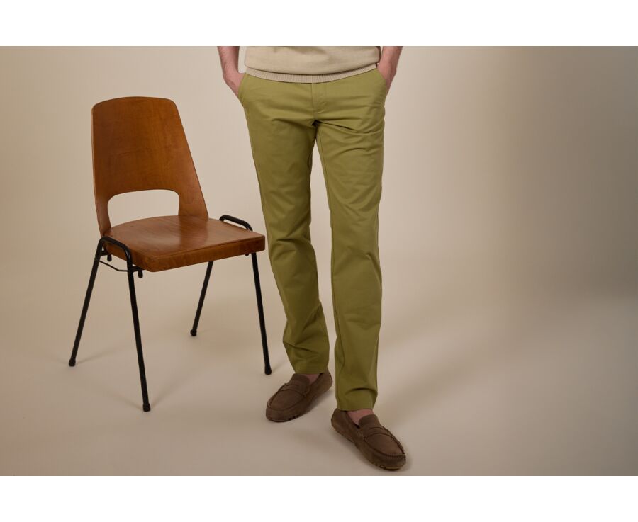 Men's chino trousers Almond Green - KYRK