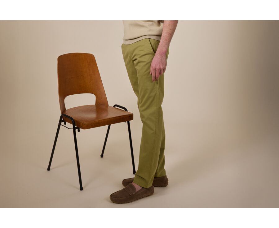 Men's chino trousers Almond Green - KYRK