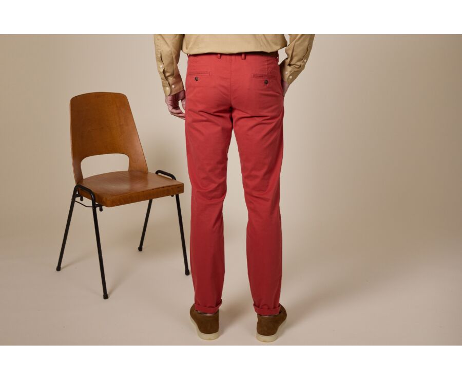 Men's chino trousers Brick Red - KYRK