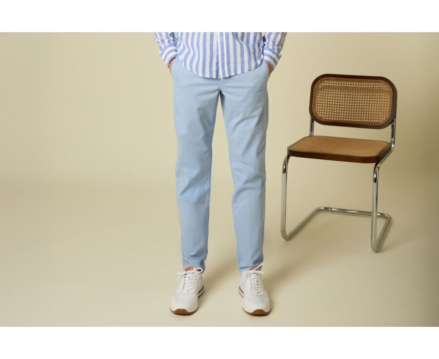 Men's chino trousers Light Azure Blue - KYRK