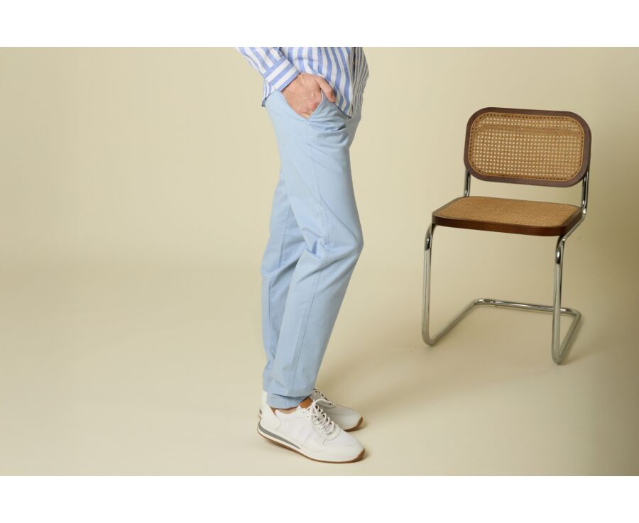 Men's chino trousers Light Azure Blue - KYRK