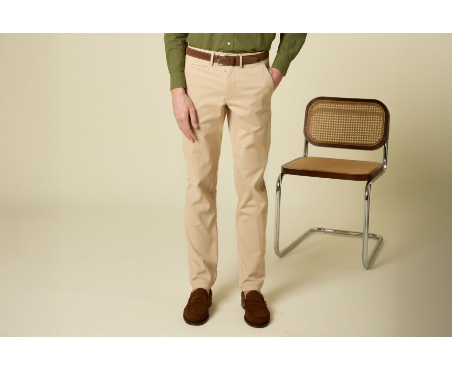 Men's chino trousers Dark Beige - KYRK