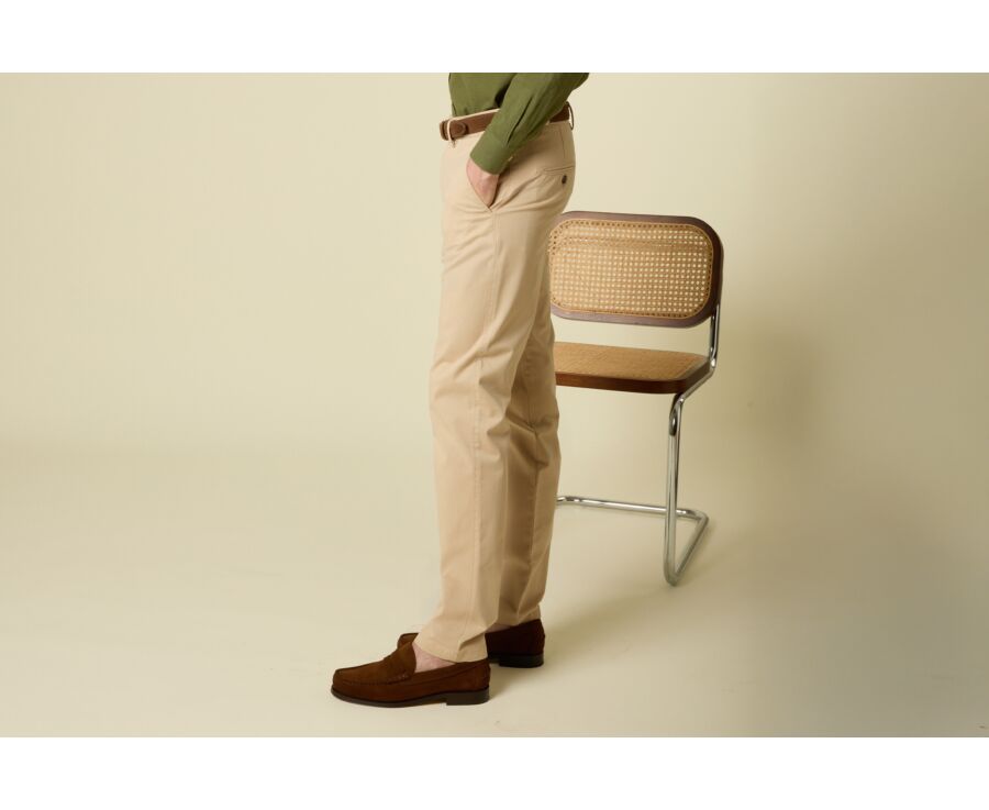 Men's chino trousers Dark Beige - KYRK