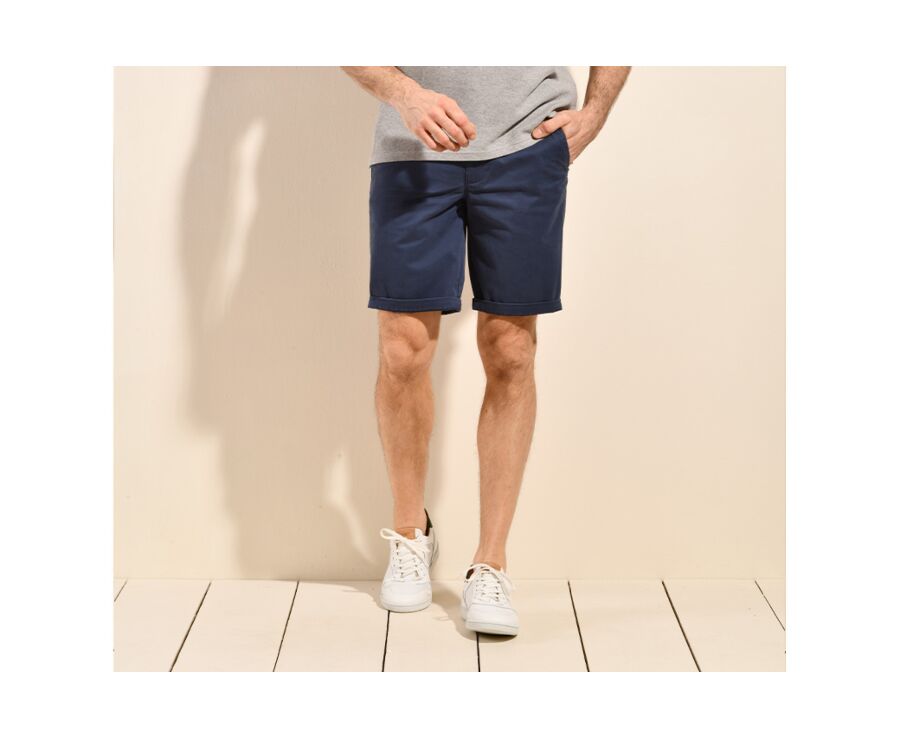 Navy Denim Chino Shorts - BARRY