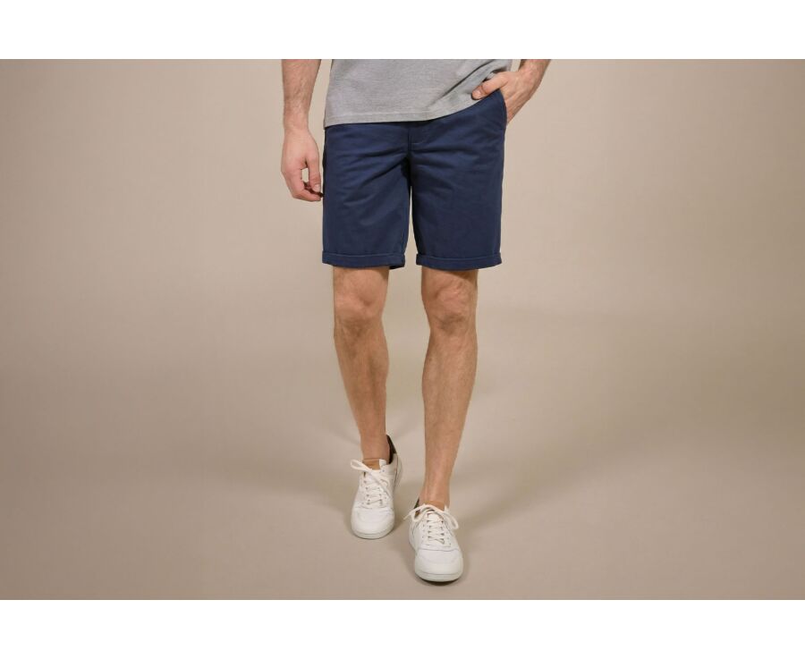 Navy Denim Chino Shorts - BARRY