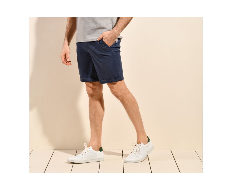Navy Denim Chino Shorts - BARRY