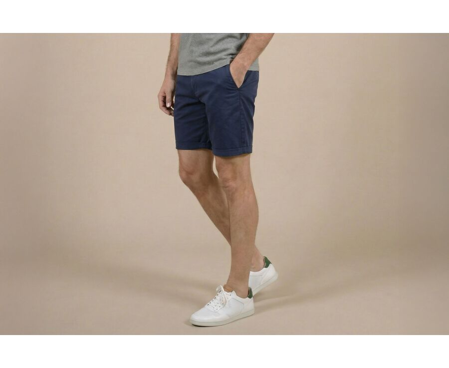 Navy Denim Chino Shorts - BARRY