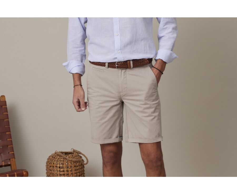 Dark Greige Chino Shorts - BARRY