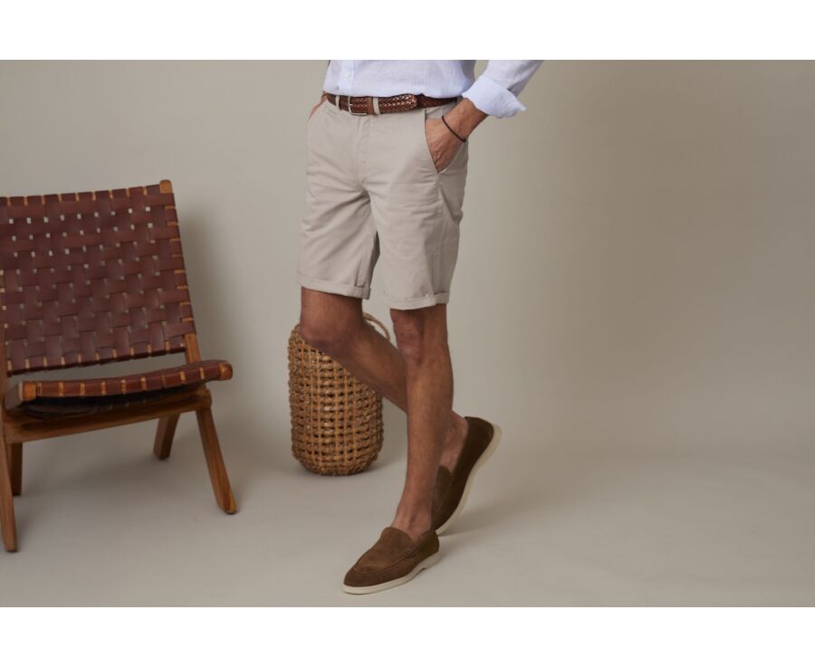 Dark Greige Chino Shorts - BARRY