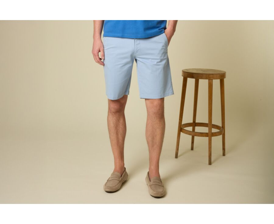Light Azure Blue Chino Shorts - BARRY