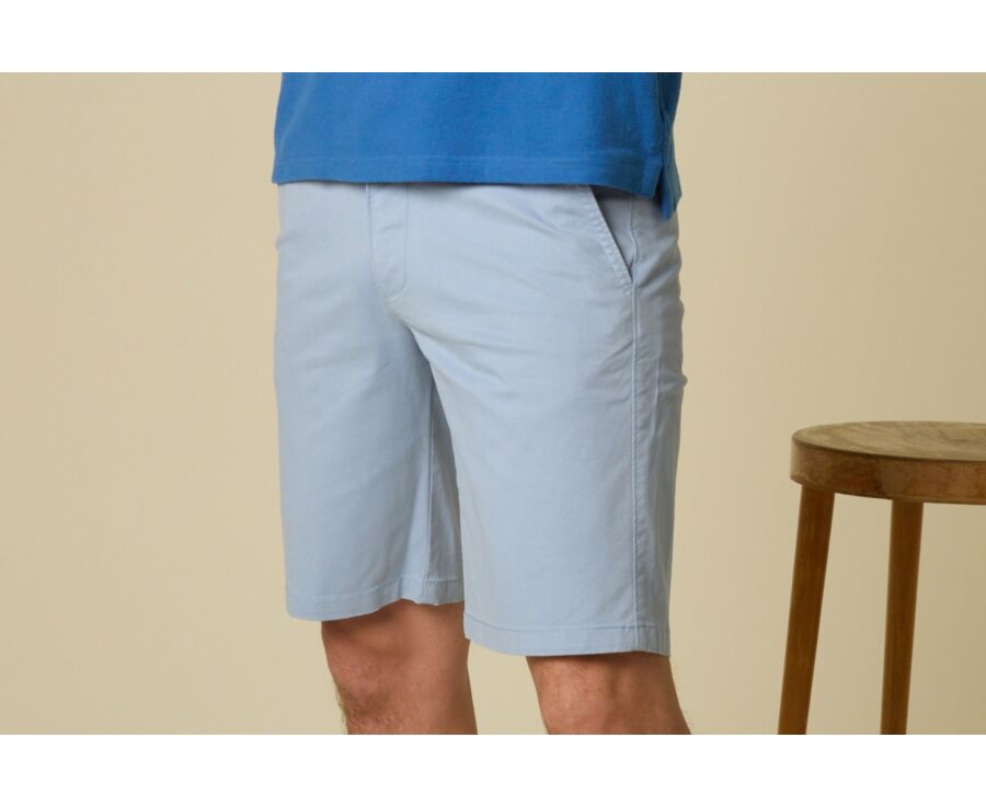 Light Azure Blue Chino Shorts - BARRY