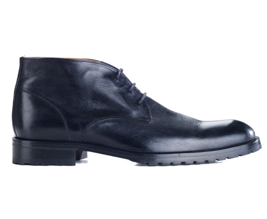 Black leather desert boots hot sale