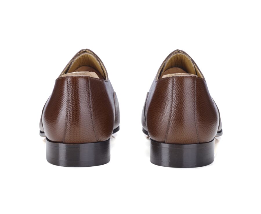Sweet chestnut grained leather Men's Oxford shoes - Leather outsole - BRISBURY