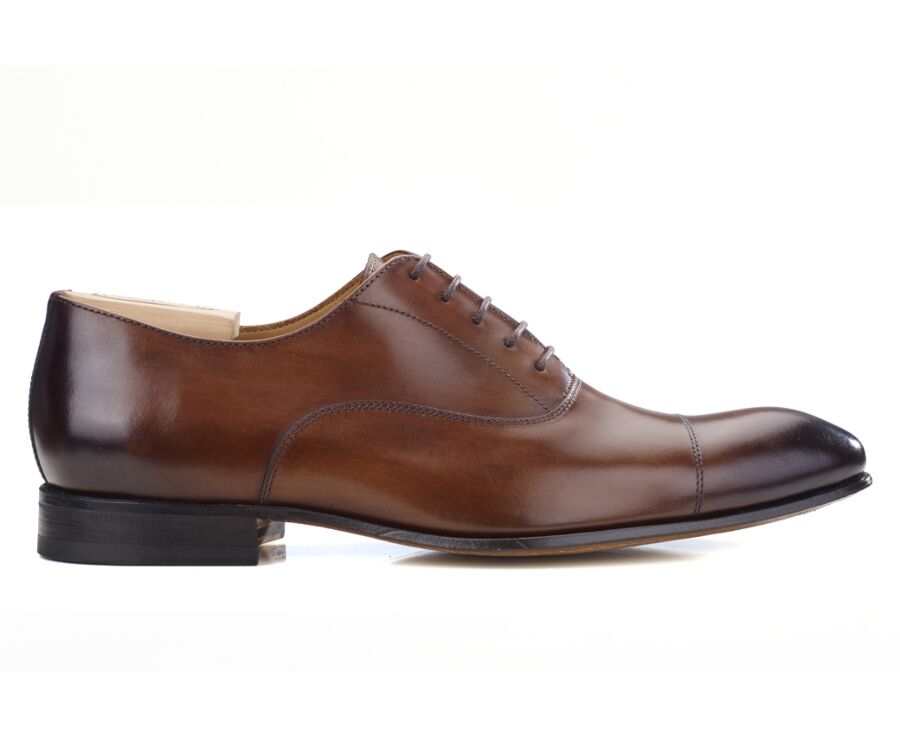 Patina Cognac Men's Oxford shoes - Leather outsole - BRISBURY