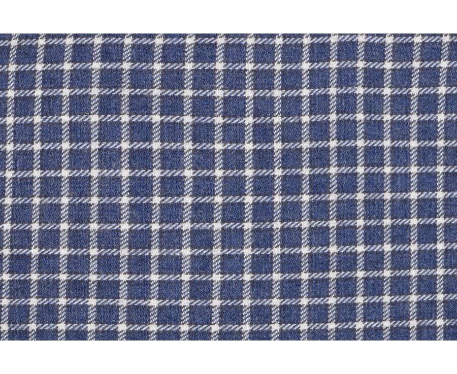 Navy Flannel shirt with white checks - BRODY