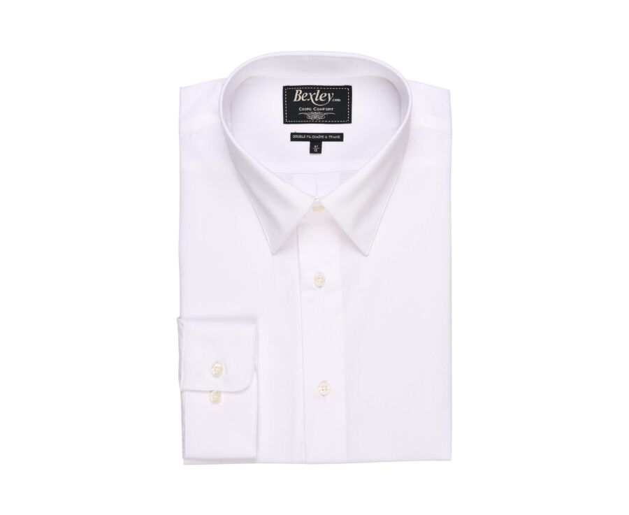 White two ply Cotton shirt - ALBERT CLASSIC