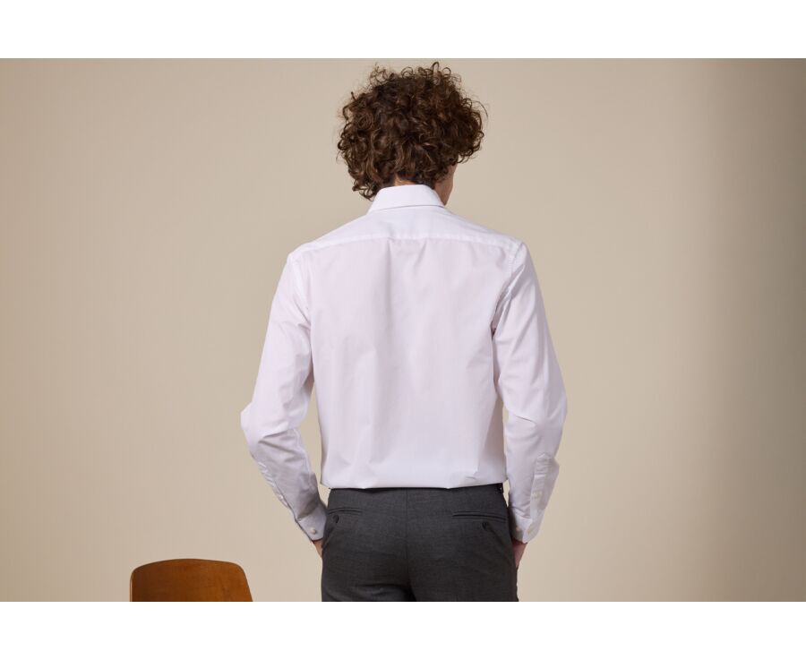White two ply Cotton shirt - ALBERT CLASSIC