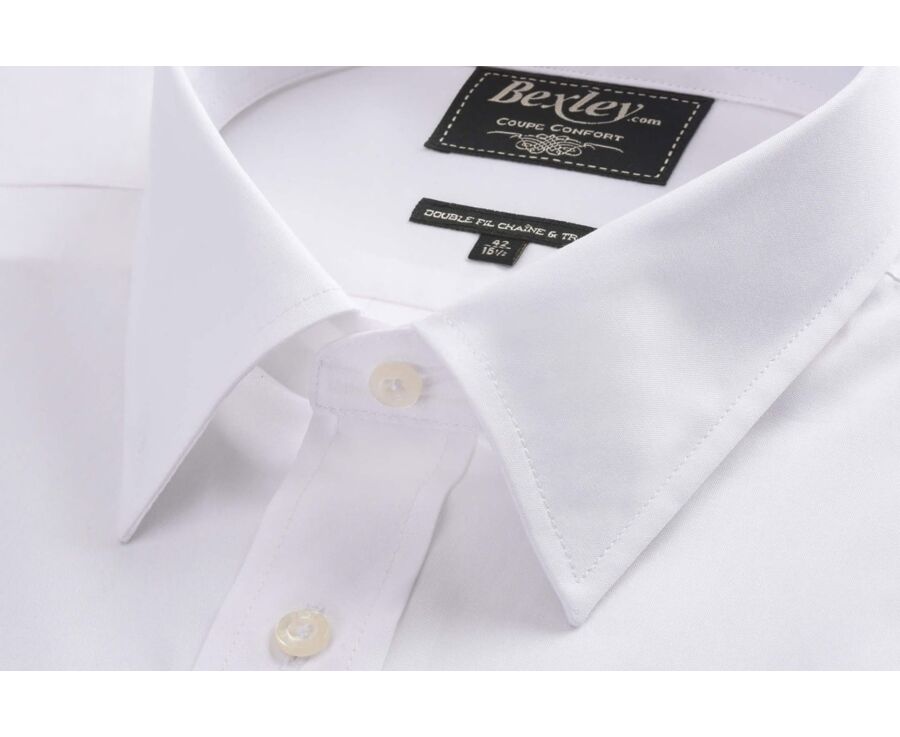 White two ply Cotton shirt - ALBERT CLASSIC