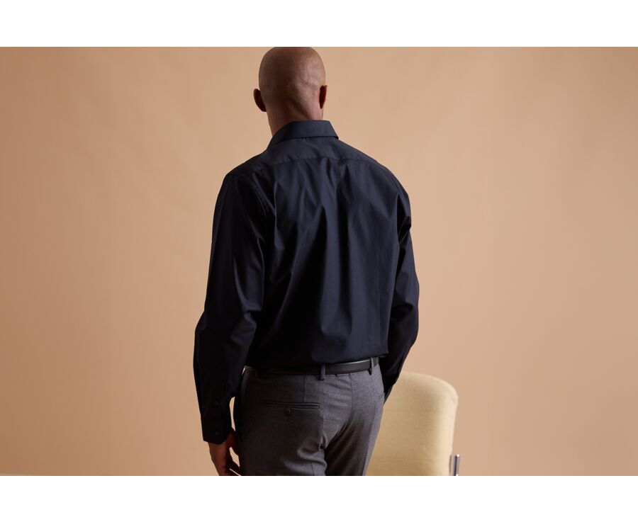Black two ply Cotton shirt - ALBERT CLASSIC