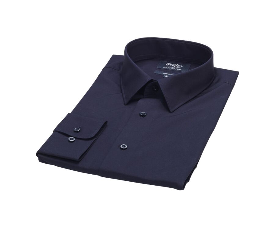 Black two ply Cotton shirt - ALBERT CLASSIC