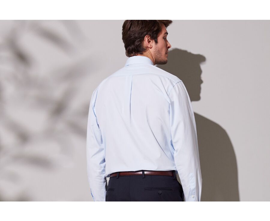 Pale Blue two ply Cotton shirt - ALBERT CLASSIC