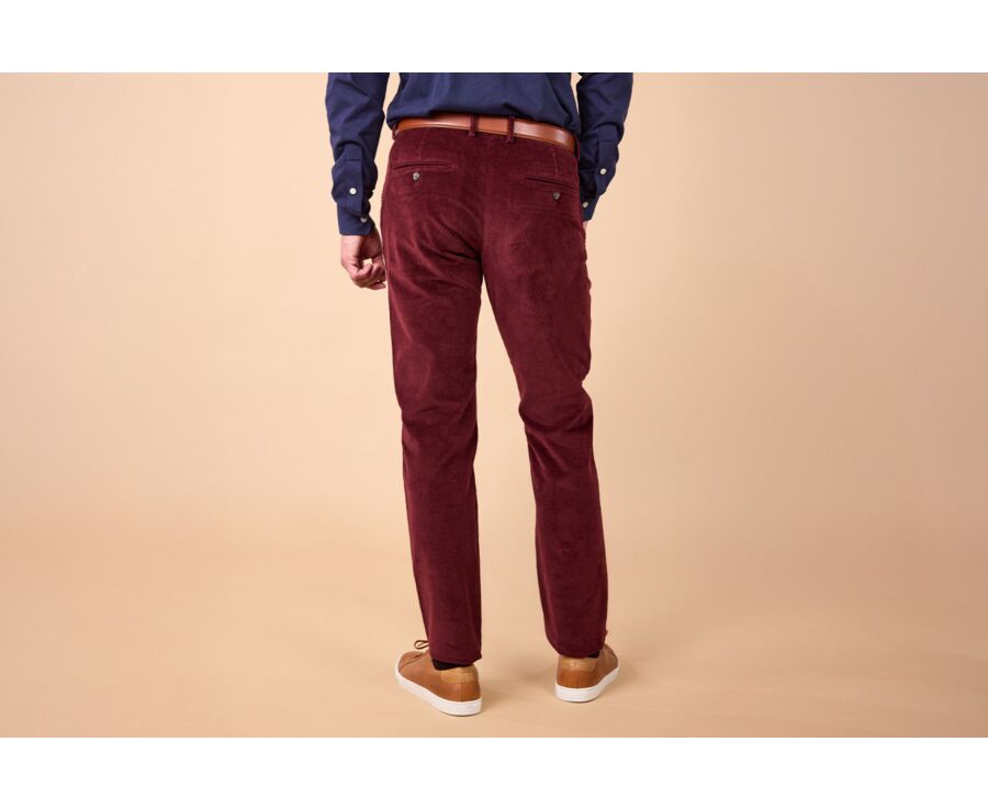 Burgundy Men's corduroy chinos - NORMAN