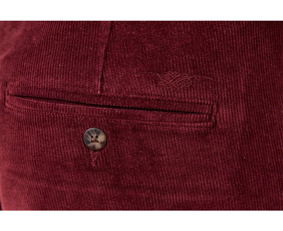 Burgundy Men's corduroy chinos - NORMAN