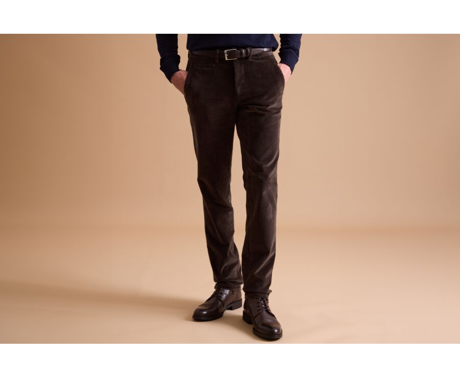 Brown Men's corduroy chinos - NORMAN