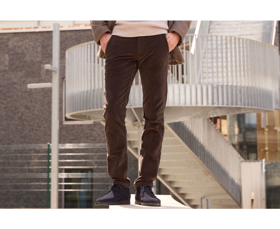 Brown Men's corduroy chinos - NORMAN