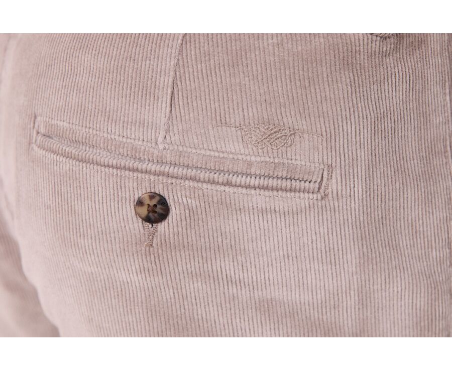 Light Taupe Grey Men's corduroy chinos - NORMAN