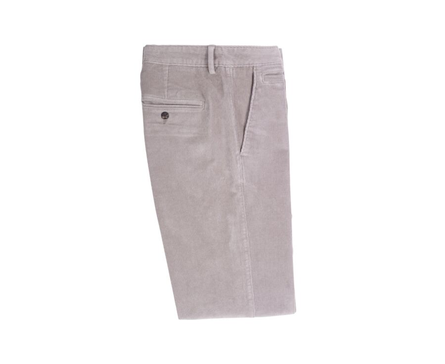 Light Taupe Grey Men's corduroy chinos - NORMAN