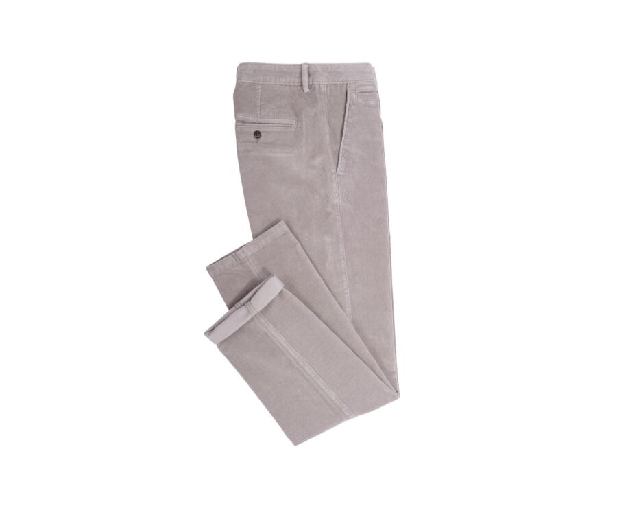 Light Taupe Grey Men's corduroy chinos - NORMAN