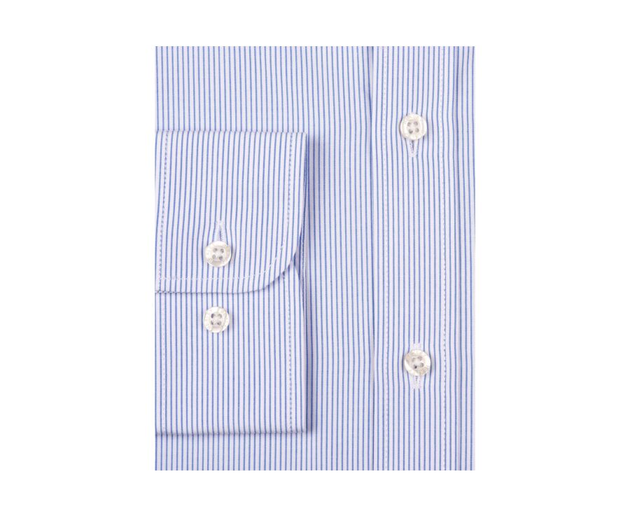 White cotton shirt with blue stripes - CLÉMENT