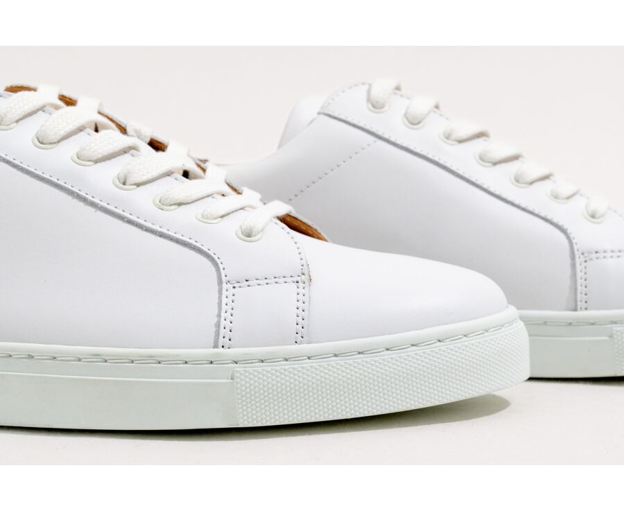 White Men's leather Trainers - INGLEWOOD