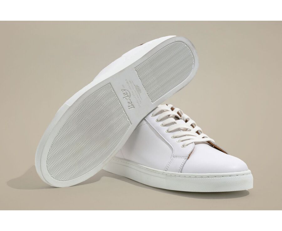 White Men's leather Trainers - INGLEWOOD