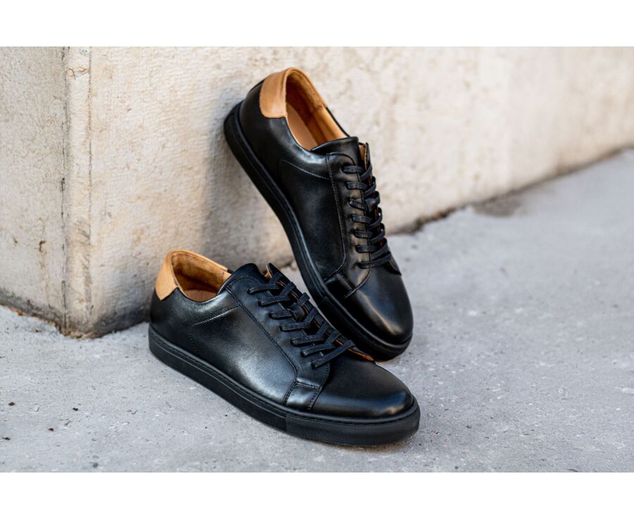 Black Men's leather Trainers - INGLEWOOD