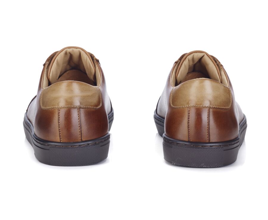 Patina Dark Chestnut Men's leather Trainers - INGLEWOOD