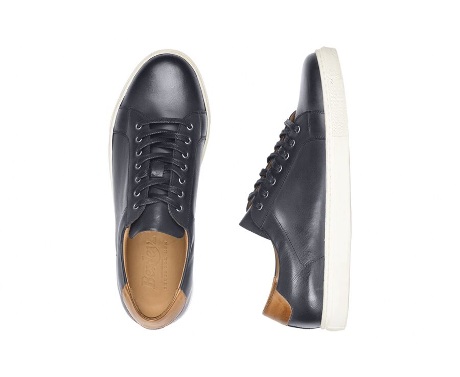 Patina Navy Men's leather Trainers - INGLEWOOD