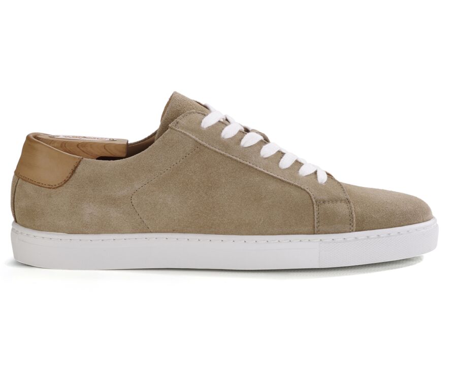Dark Beige Suede Men's leather Trainers - INGLEWOOD