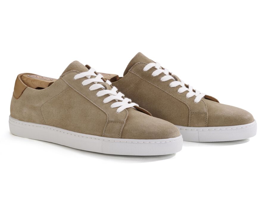 Dark Beige Suede Men's leather Trainers - INGLEWOOD