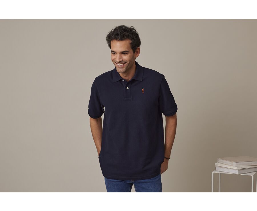 Navy Men's polo shirt - GARETH