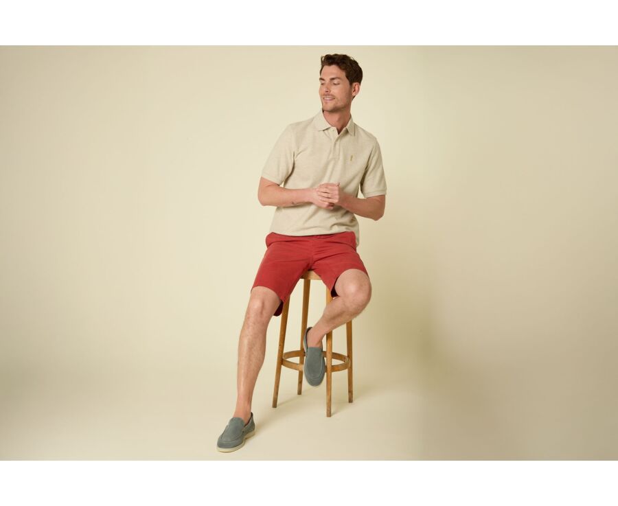 Men's polo shirt Beige Melange - GARETH