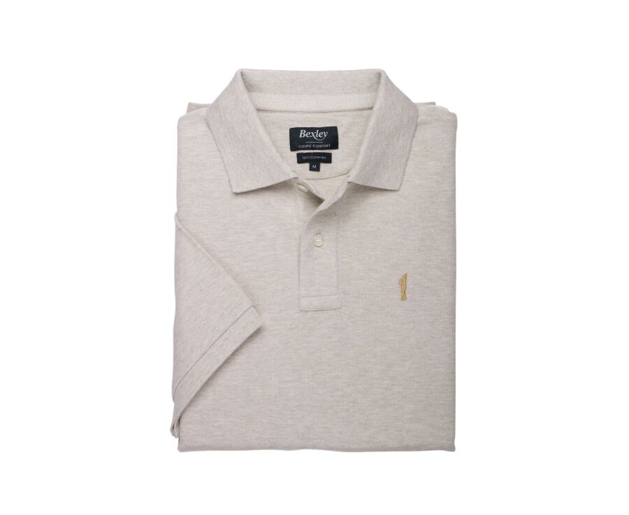 Men's polo shirt Beige Melange - GARETH