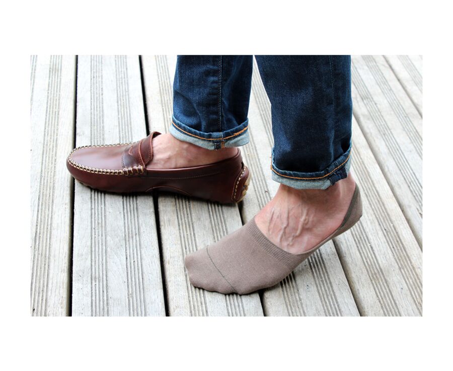 Taupe Invisible Socks for Men