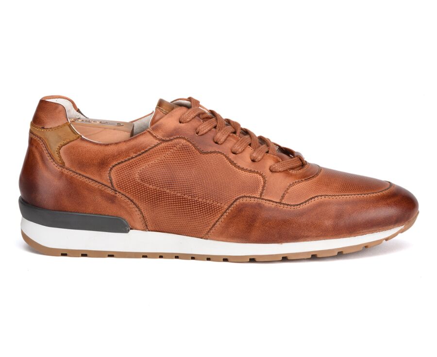 Patina Chestnut leather Trainers - CANBERRA