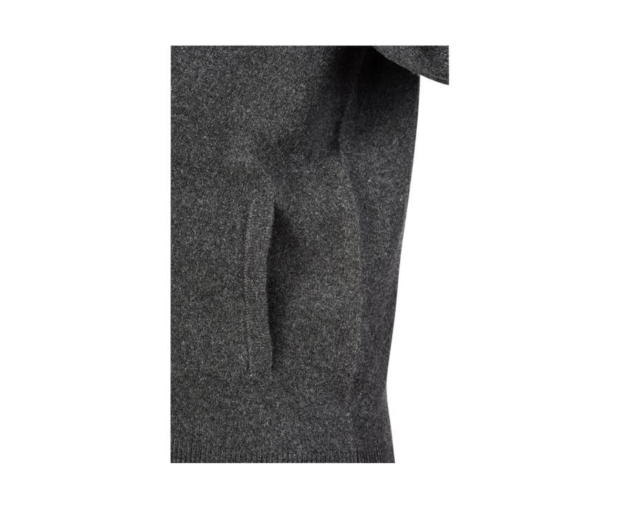 Grey Anthracite lambswool full zip sweater - KANE