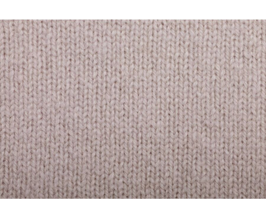 Light Beige Lambswool full zip Sweater - KANE