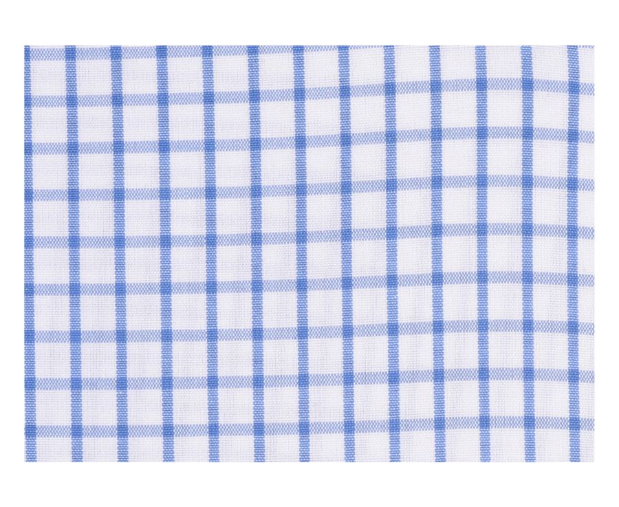 White shirt with blue checks - American collar - GRAYSON