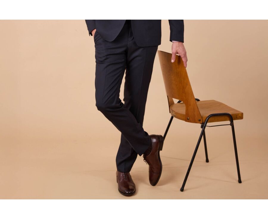 Men's Navy Suit Trousers - LAZARE